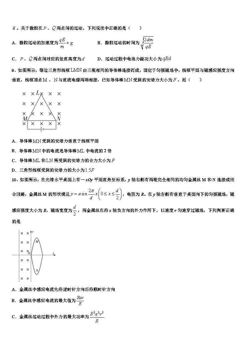 2026届河南省鹤壁市一中高考冲刺押题（最后一卷）物理试卷含解析第3页