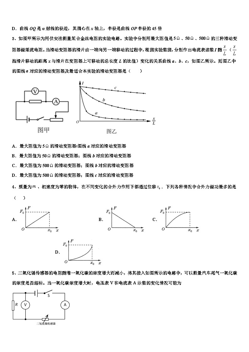 2026届河南省鹤壁市重点中学高考仿真模拟物理试卷含解析第2页