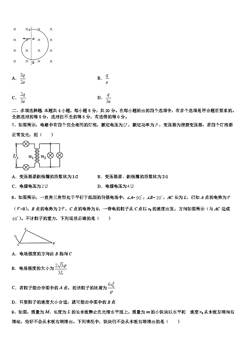 2026届河南省淮滨高级中学高考压轴卷物理试卷含解析第3页