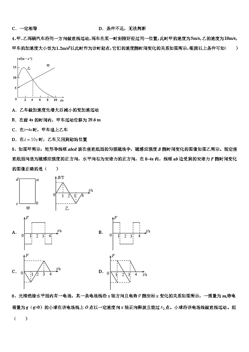 2026届河南省辉县市高级中学高考物理四模试卷含解析第2页