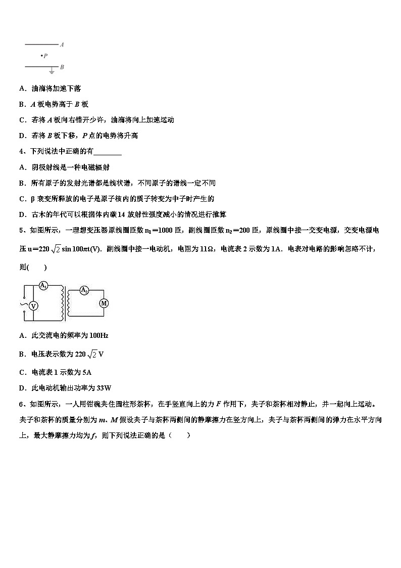 2026届河南省安阳市第二中学高考考前模拟物理试题含解析第2页