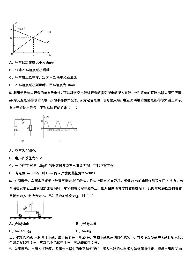 2026届河南省安阳市林州市第一中学高考冲刺物理模拟试题含解析第2页