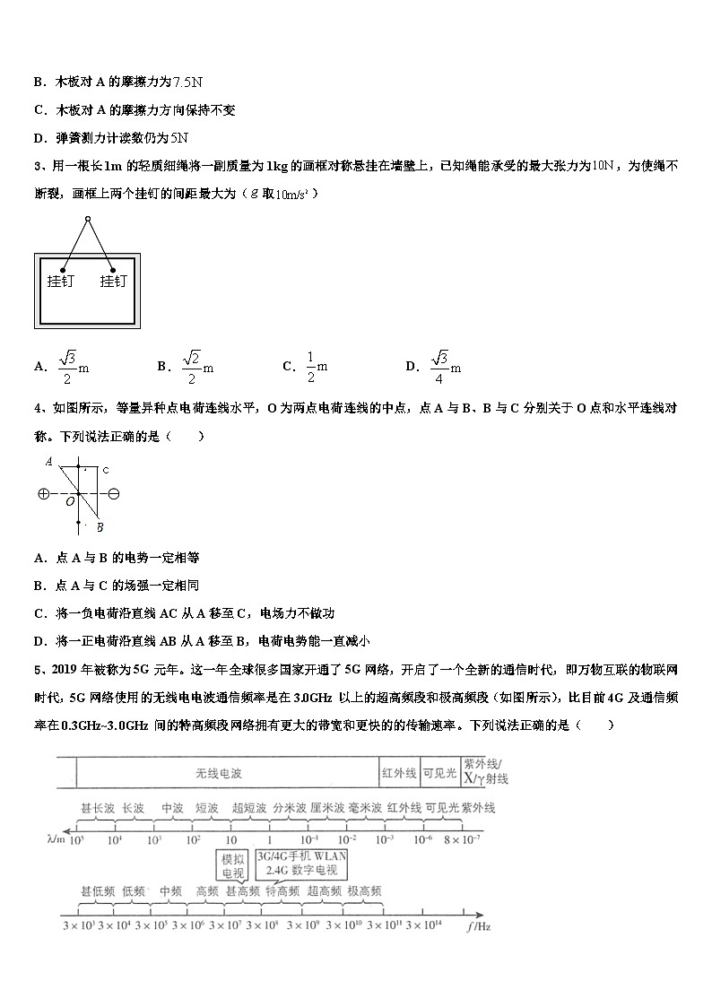 2026届河南省登封市外国语中学高考物理押题试卷含解析第2页