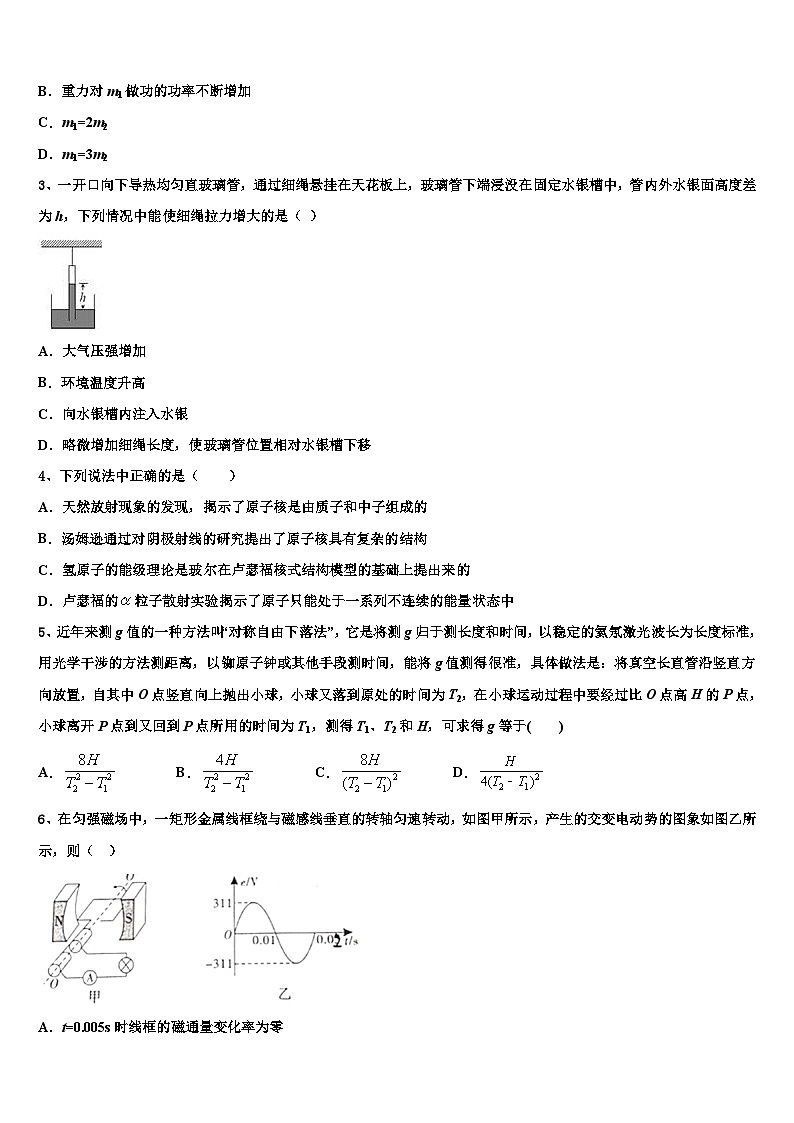 2026届河南省邓州市花洲实验高级中学高考适应性考试物理试卷含解析第2页
