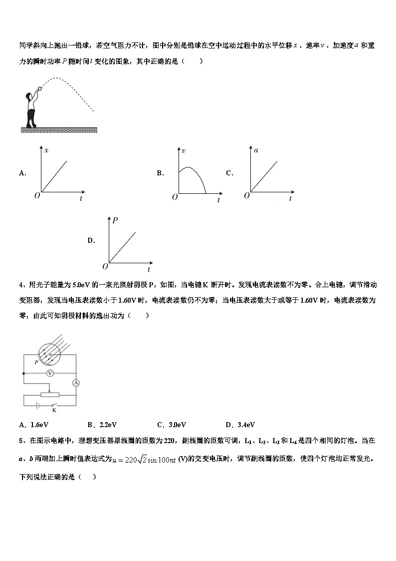 2026届河南省安阳市第35中学高三下第一次测试物理试题含解析第2页