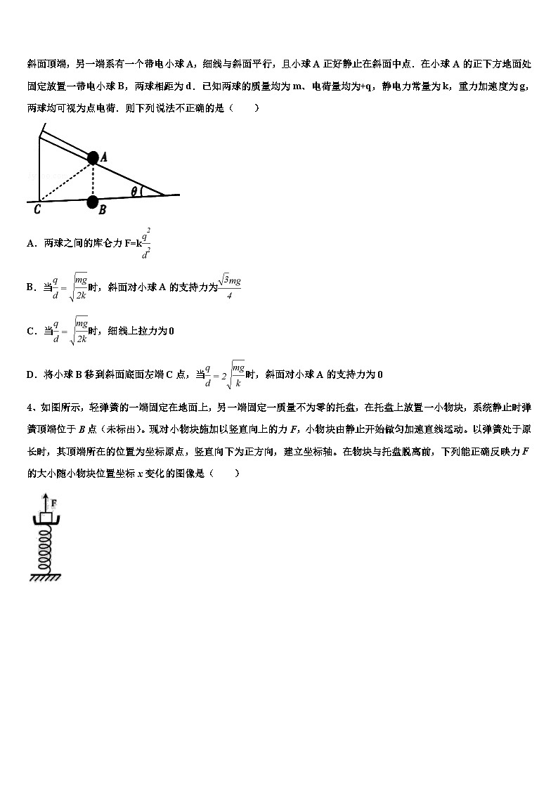 2026届河南省扶沟二中高三最后一模物理试题含解析第2页