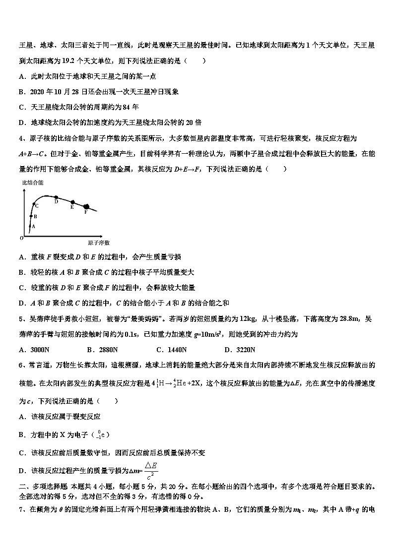 2026届河南省鹤壁市一中高三3月份模拟考试物理试题含解析第2页