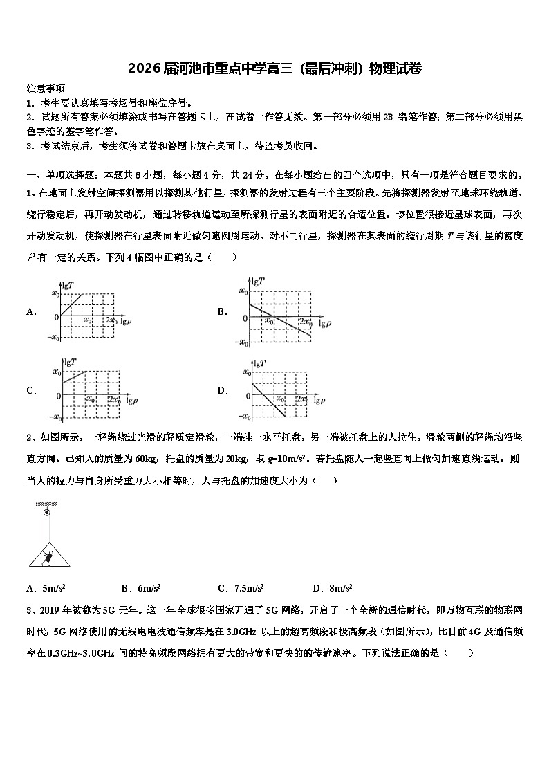 2026届河池市重点中学高三（最后冲刺）物理试卷含解析第1页
