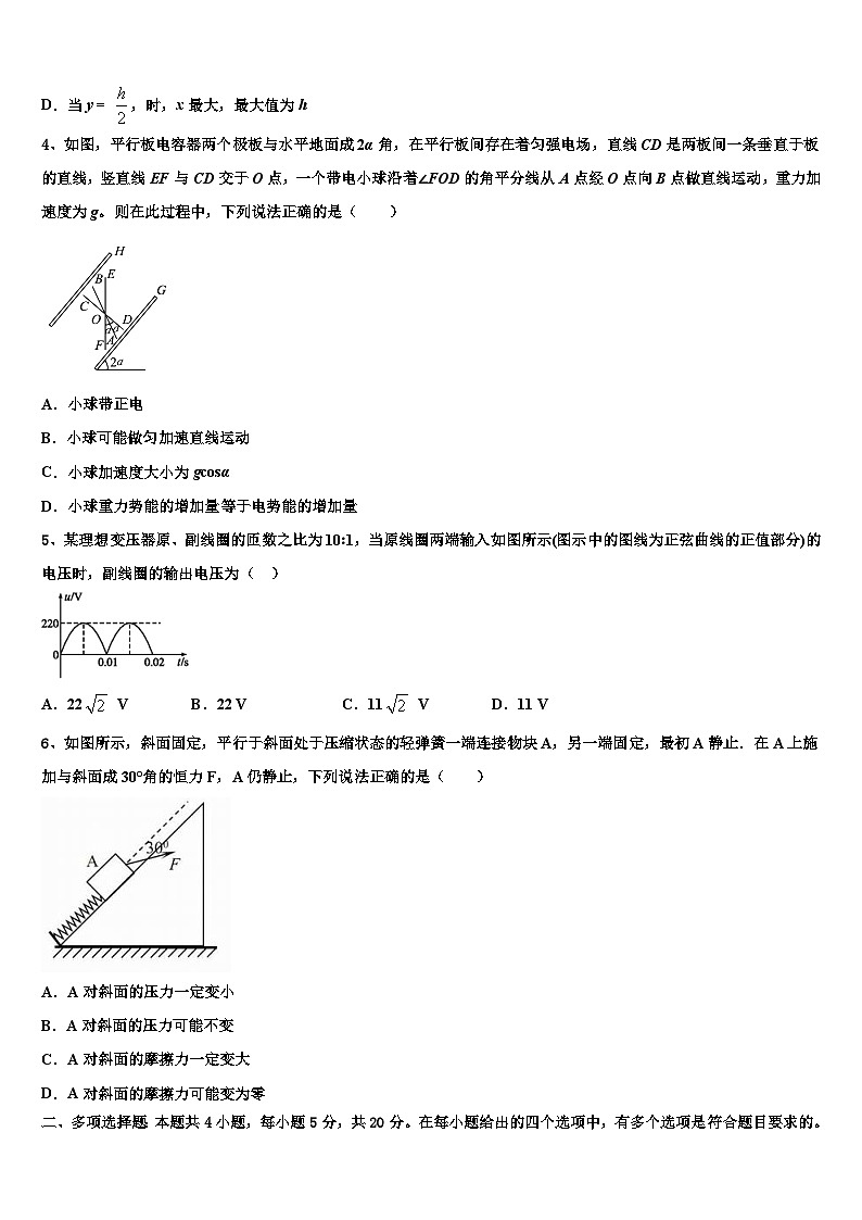 2026届河南省开封市兰考县第三中学高考物理二模试卷含解析第2页