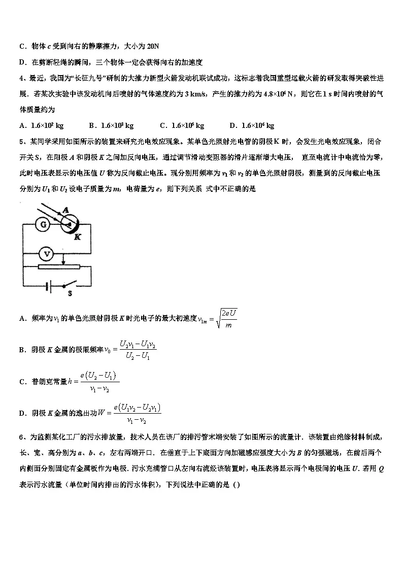 2026届河南省罗山县高级中学高考物理倒计时模拟卷含解析第2页
