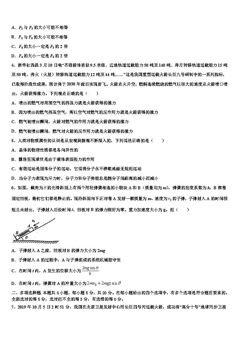 2026届河南省平顶山市第一中学高考物理二模试卷含解析第2页