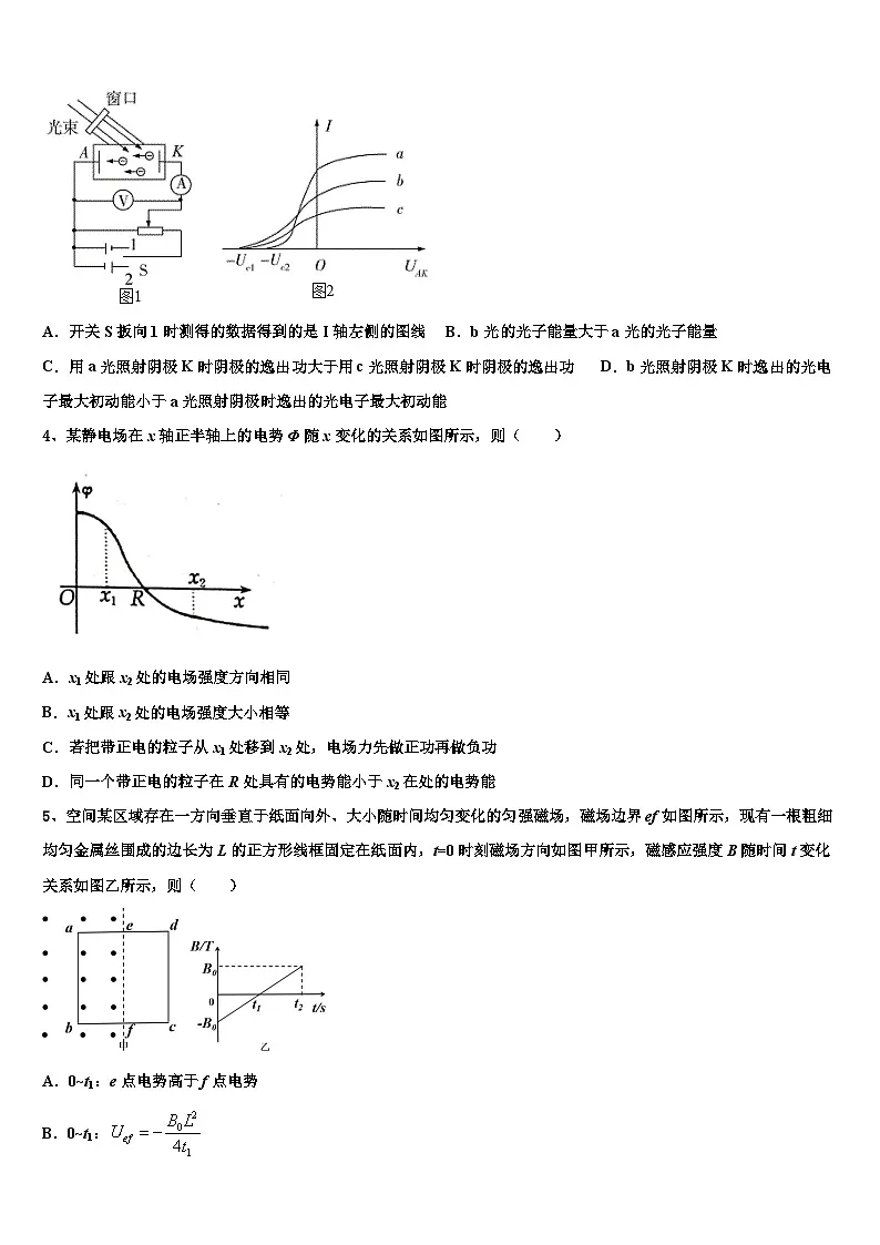 2026届河南省平顶山市郏县第一高级中学高三第五次模拟考试物理试卷含解析第2页
