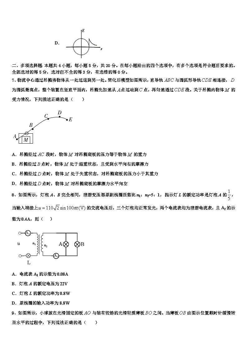 2026届河南省三门峡市灵宝市第三高级中学高考仿真卷物理试卷含解析第3页