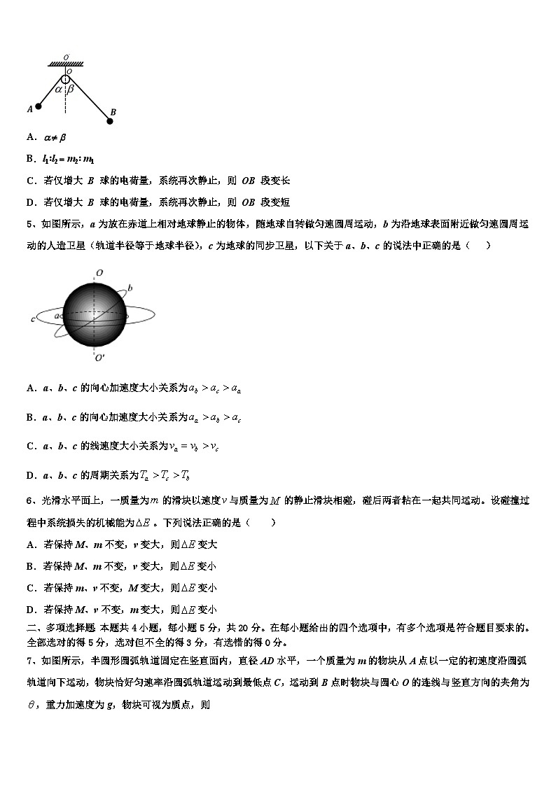 2026届河南省商丘市重点中学高考全国统考预测密卷物理试卷含解析第2页