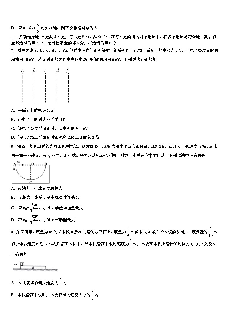 2026届河南省师范大学附属中学高考仿真卷物理试卷含解析第3页