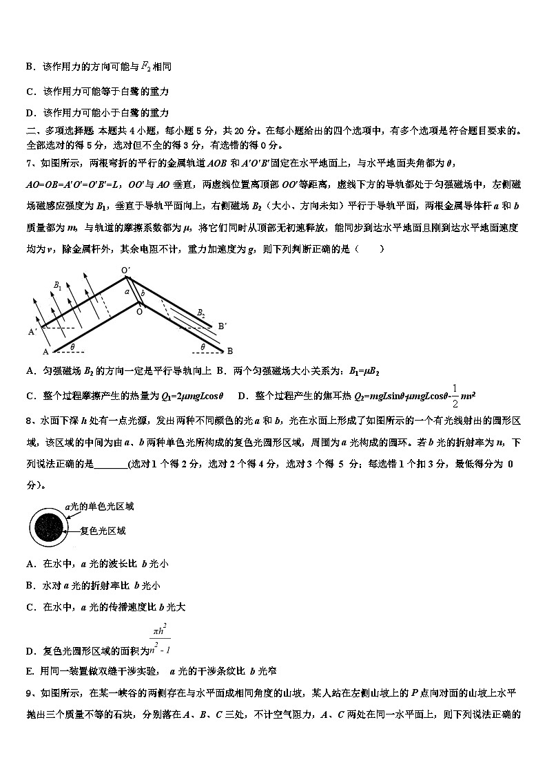 2026届河南省上蔡一高高三最后一卷物理试卷含解析第3页