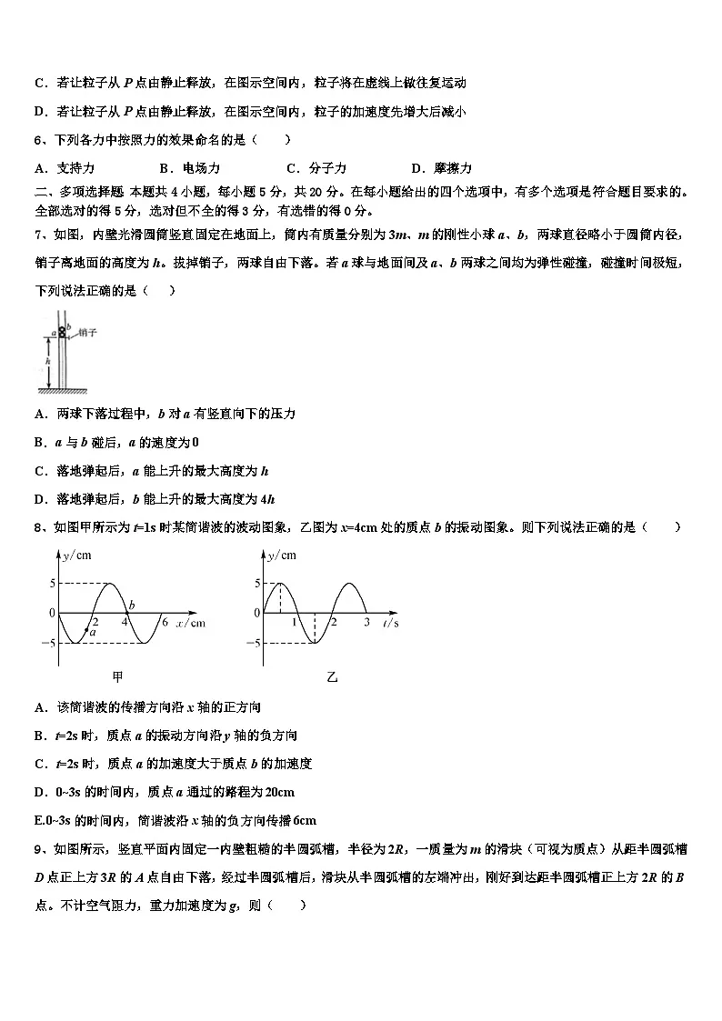 2026届河南省商丘市重点中学高三冲刺模拟物理试卷含解析第3页