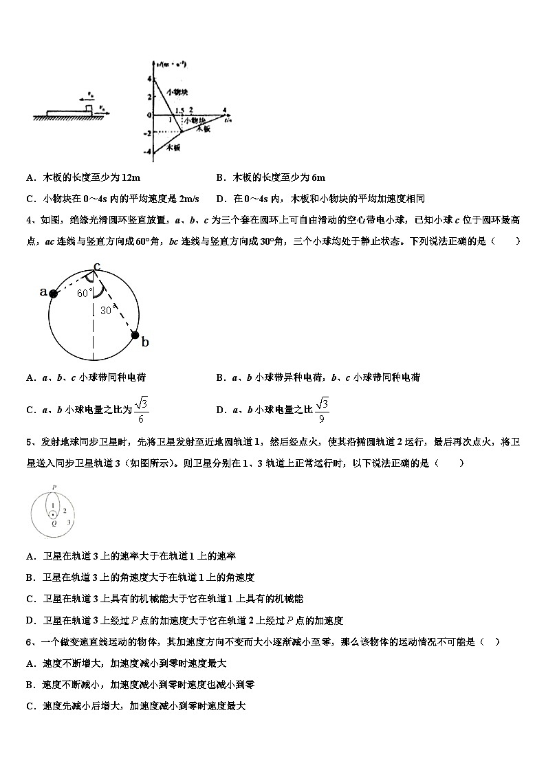 2026届河南省三门峡市重点中学高三第一次模拟考试物理试卷含解析第2页