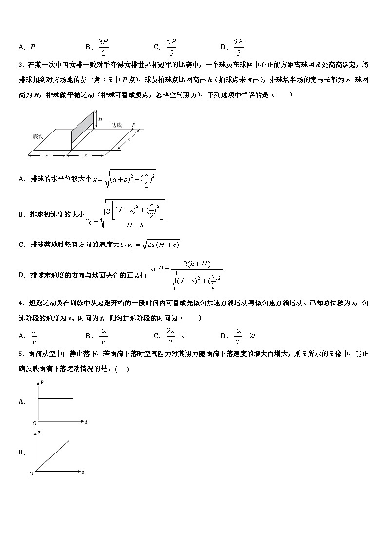 2026届河南省项城三高高考物理必刷试卷含解析第2页