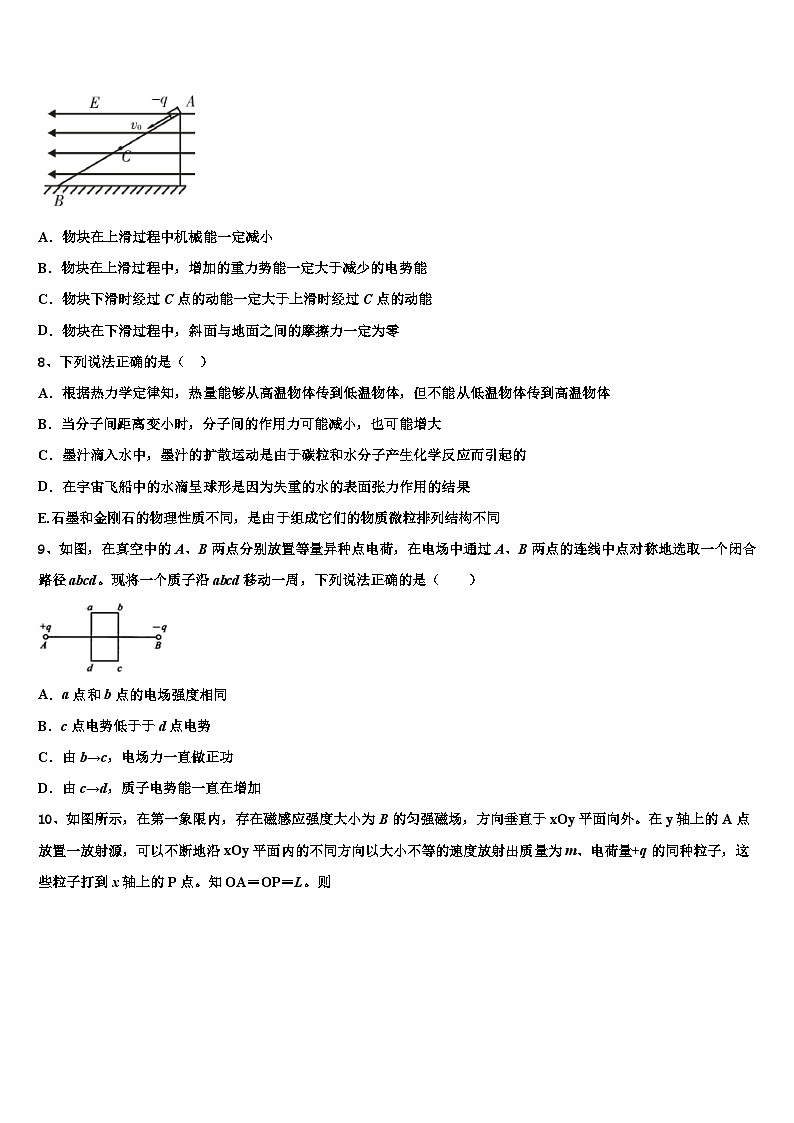 2026届河南省项城市第三高级中学高考考前模拟物理试题含解析第3页