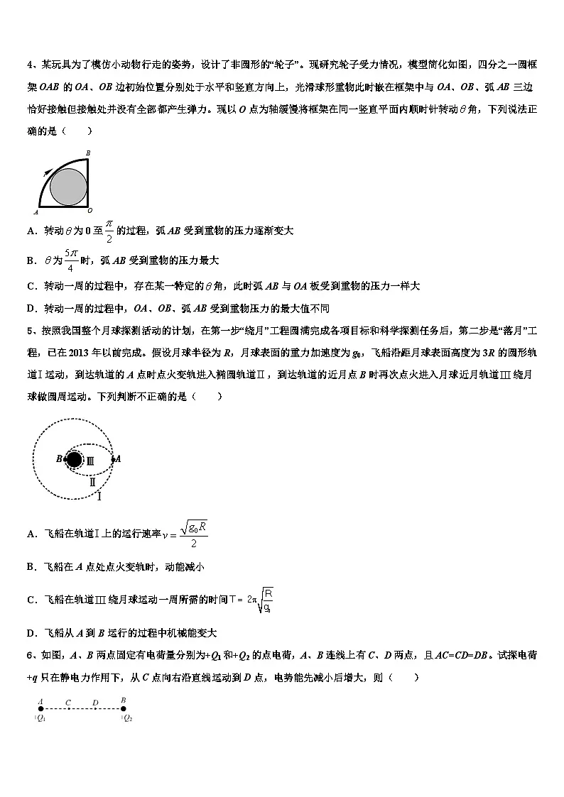 2026届河南省信阳市示范名校高考仿真模拟物理试卷含解析第2页