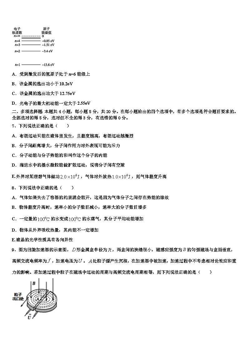 2026届河南省许昌高级中学高三3月份第一次模拟考试物理试卷含解析第3页