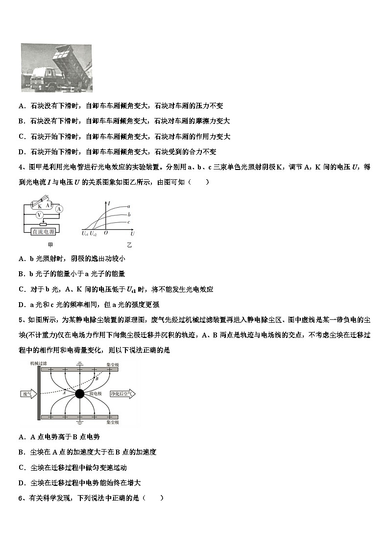 2026届河南省长葛市一中高考物理三模试卷含解析第2页