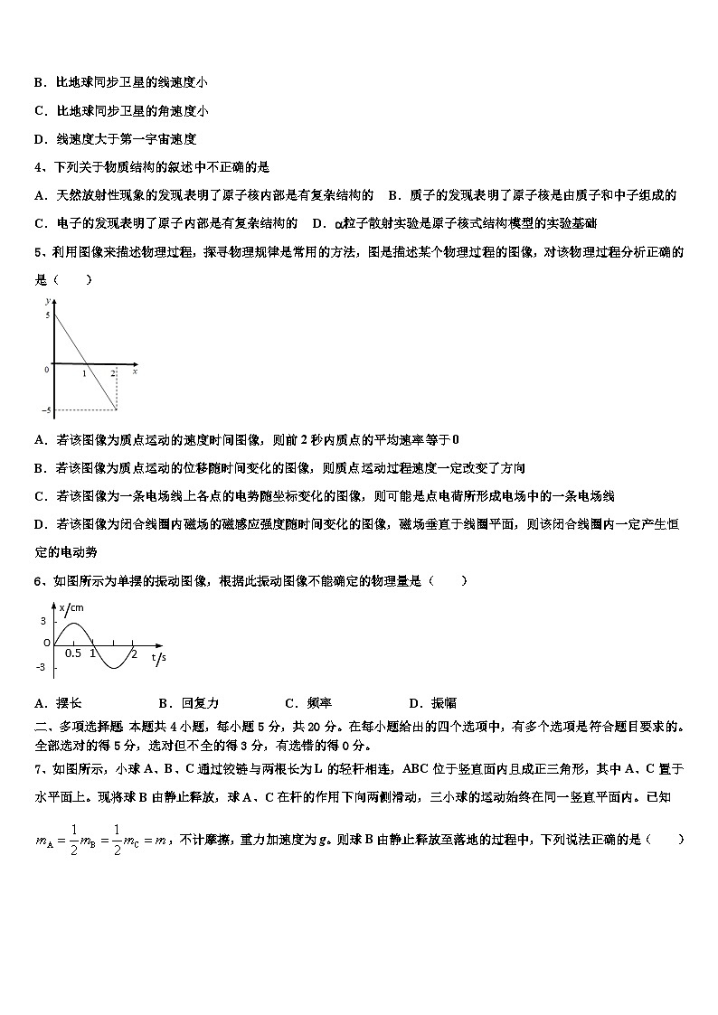 2026届河南省郑州市第四中学高考物理考前最后一卷预测卷含解析第2页