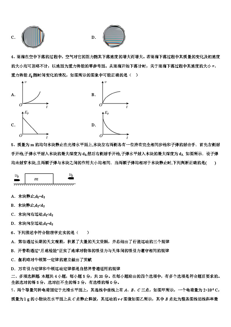 2026届河南省镇平县第一中学高三3月份模拟考试物理试题含解析(1)第2页