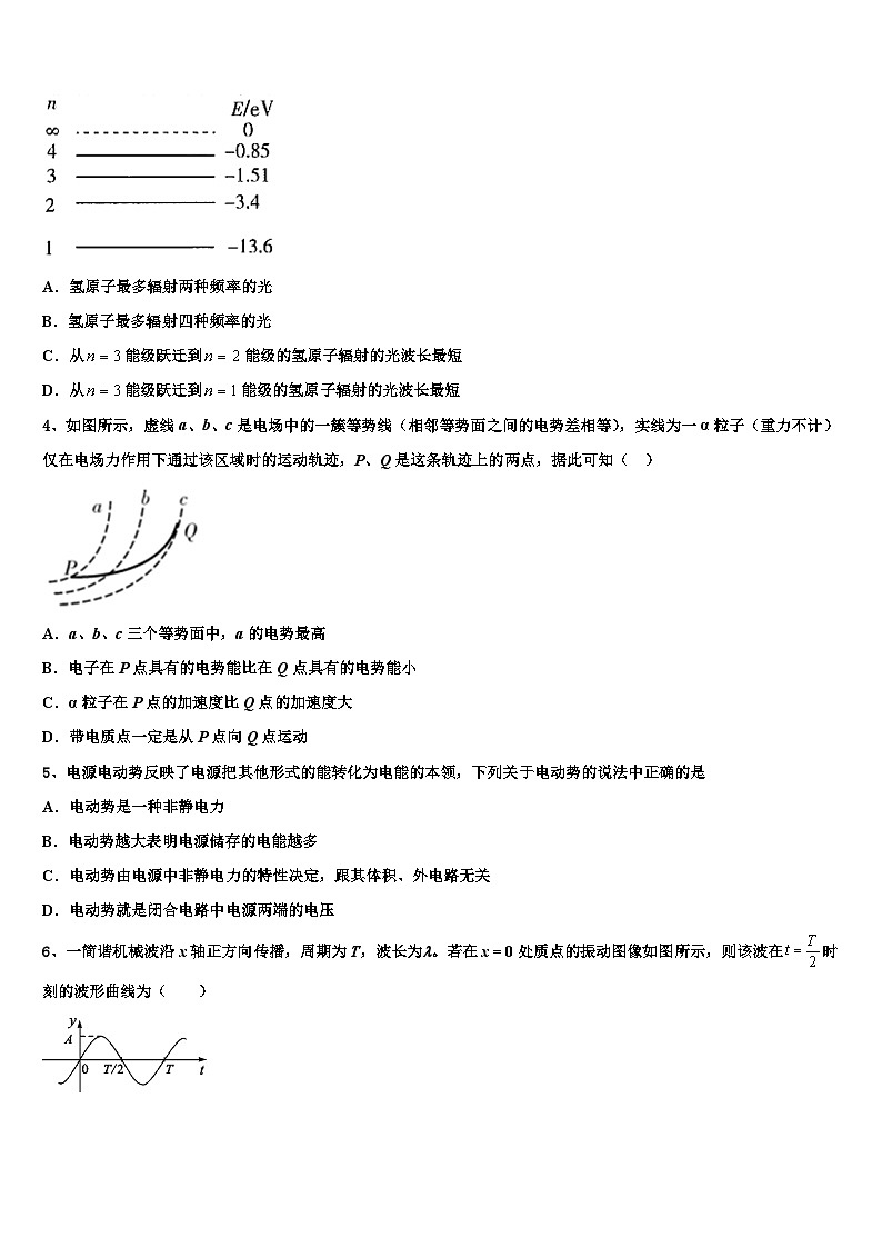 2026届河南省驻马店市新蔡县高考压轴卷物理试卷含解析第2页