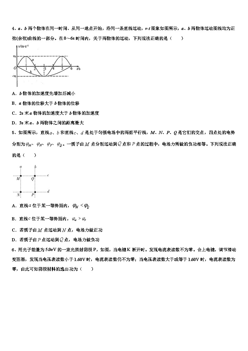2026届河南项城三高高考仿真模拟物理试卷含解析第2页