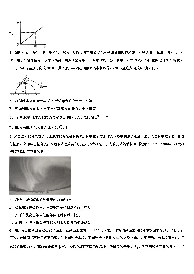 2026届黑龙江大庆实验中学高考冲刺物理模拟试题含解析第3页