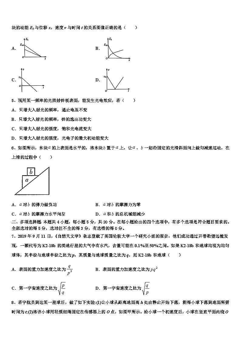 2026届黑龙江大庆实验中学高考仿真卷物理试卷含解析第2页