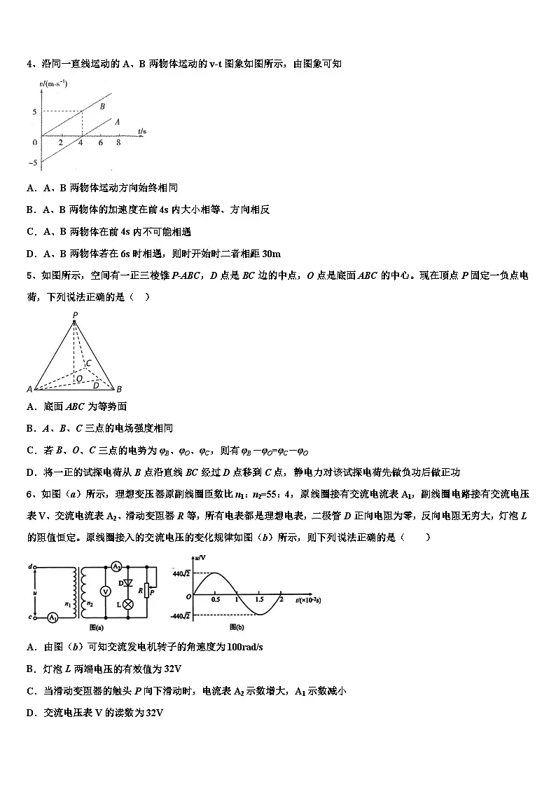 2026届黑龙江省哈尔滨师范大学附中高考物理押题试卷含解析第2页