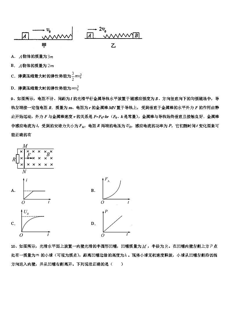 2026届黑龙江省部分重点高中高考物理一模试卷含解析第3页
