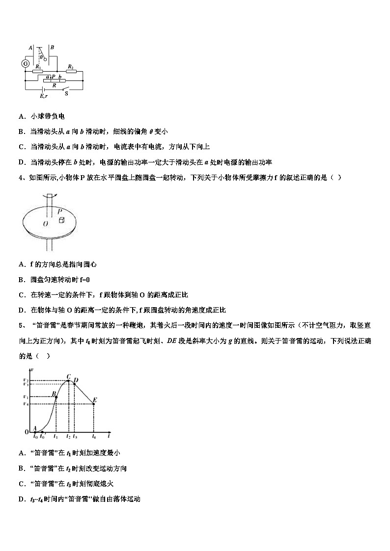 2026届黑龙江省大庆市让胡路区第一中学高考考前模拟物理试题含解析第2页