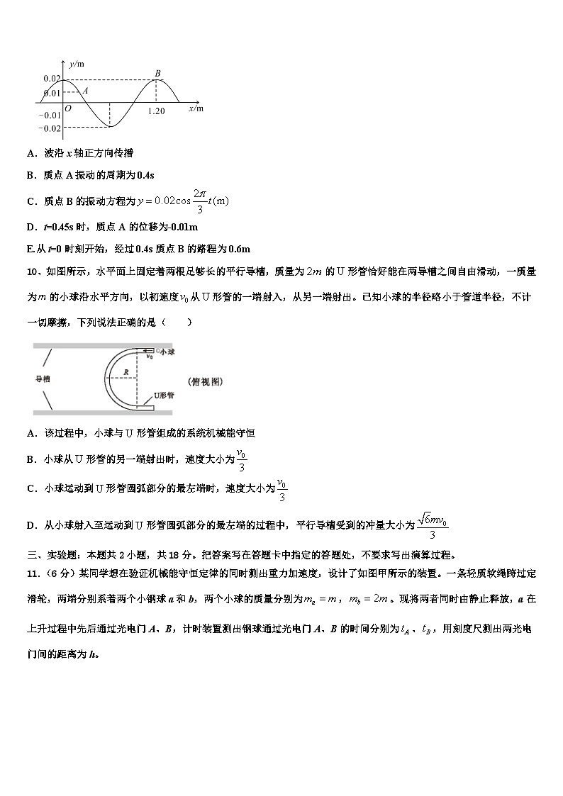 2026届黑龙江省大庆中学高考物理考前最后一卷预测卷含解析第3页