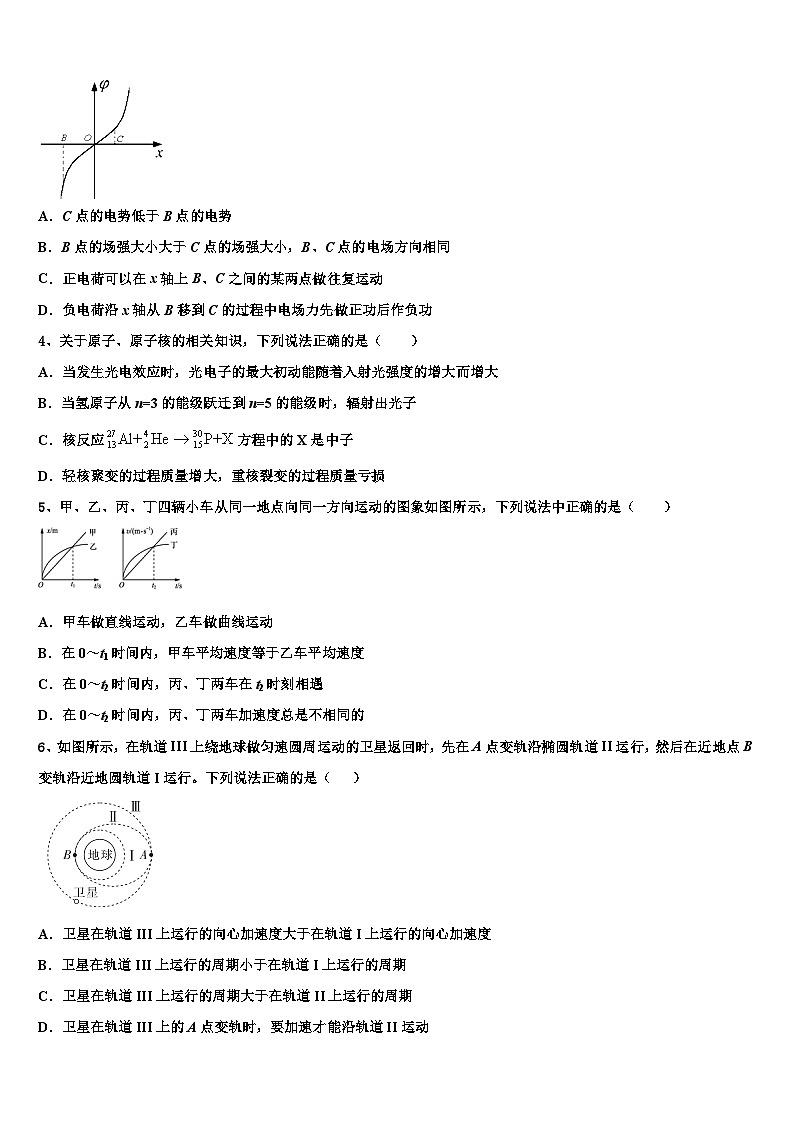 2026届黑龙江省大庆市重点中学高三下学期第六次检测物理试卷含解析第2页