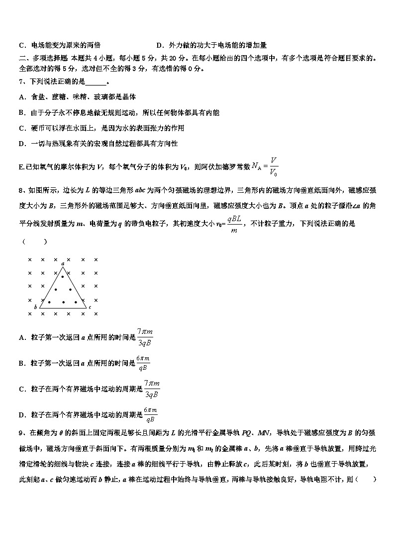 2026届黑龙江省哈尔滨师大附中高三下学期第六次检测物理试卷含解析第3页