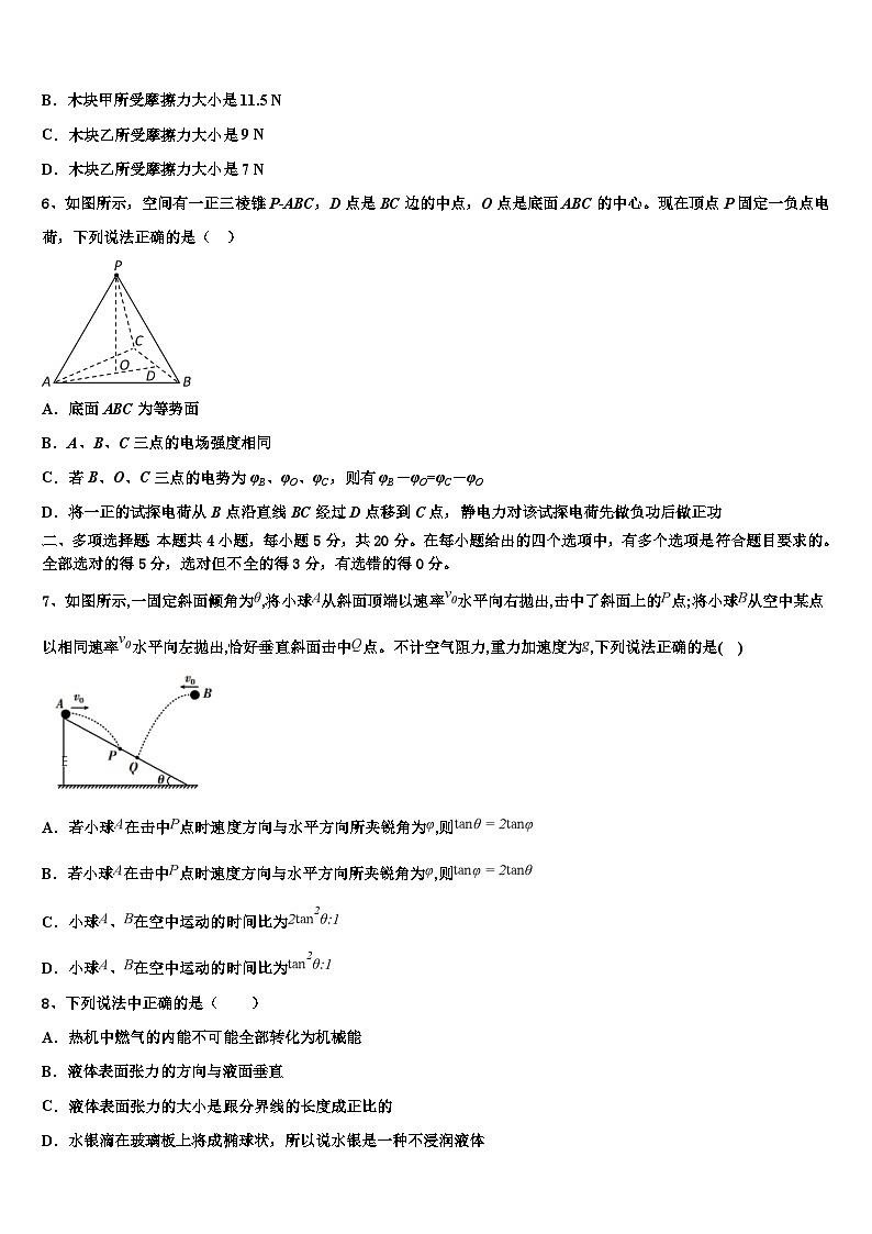 2026届黑龙江省哈尔滨三中高三3月份第一次模拟考试物理试卷含解析第3页