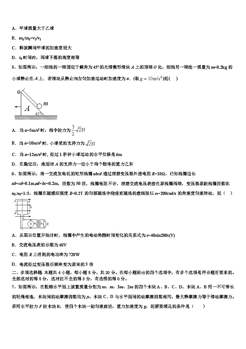 2026届黑龙江哈尔滨师范大学附中高三冲刺模拟物理试卷含解析第3页