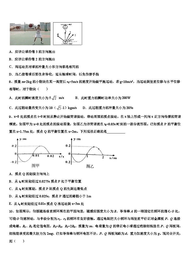 2026届河南省驻马店市名校高三（最后冲刺）物理试卷含解析第3页