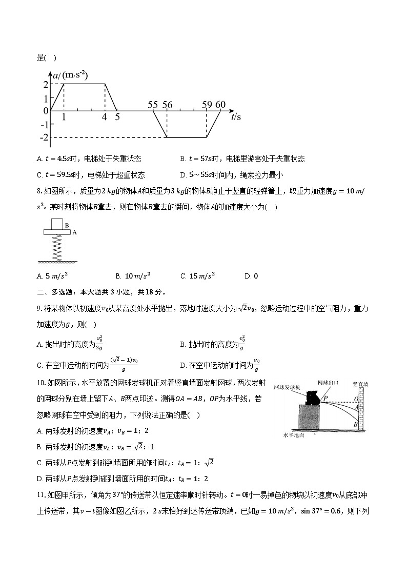 黑龙江省哈尔滨市2025-2026学年高一（上）期末模拟物理试卷第3页