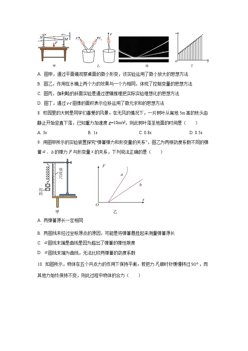 2025-2026学年江苏省扬州市树人集团高一上学期11月期中物理试卷（学生版）第3页