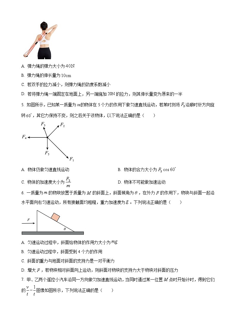 辽宁省丹东市七校协作体2024-2025学年高一上学期11月期中联考物理试题  Word版无答案第2页