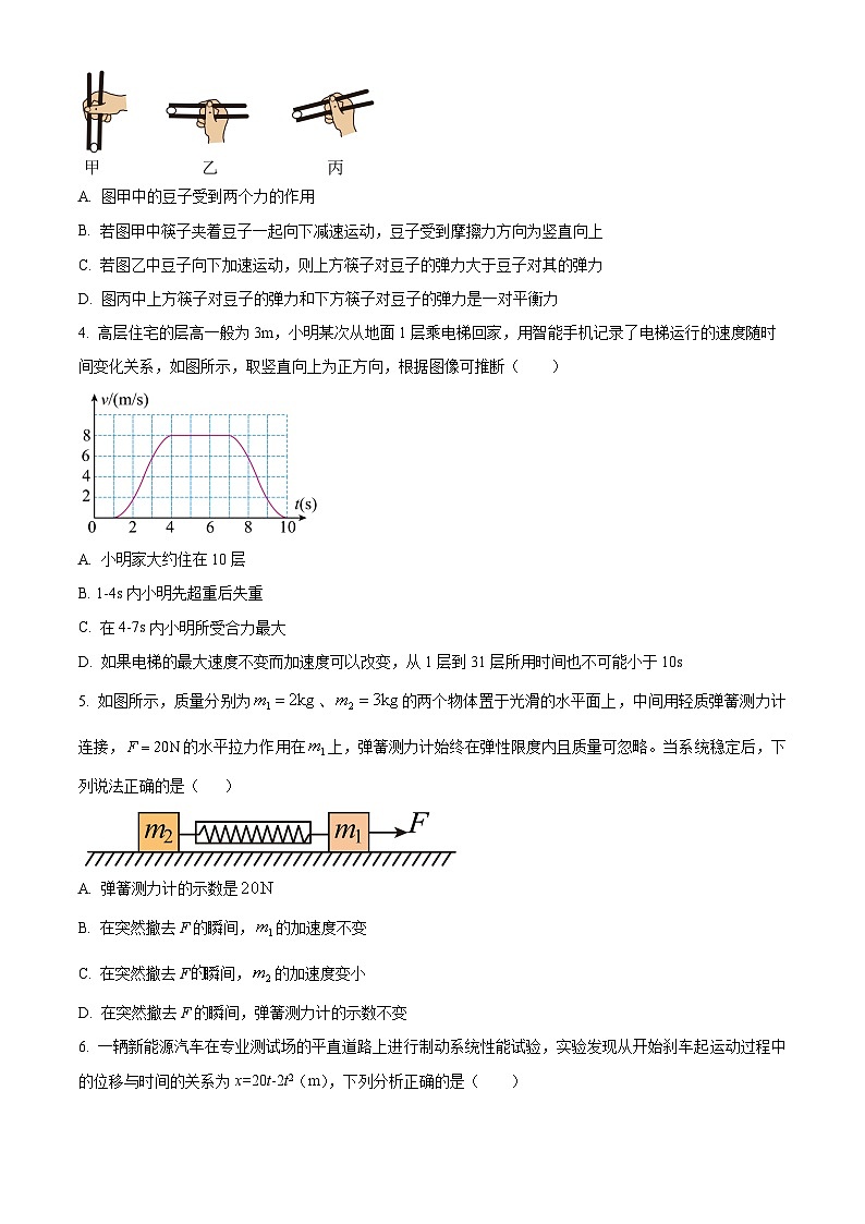 广东省实验中学2024-2025学年高一上学期期末考试物理试题（原卷版）第2页