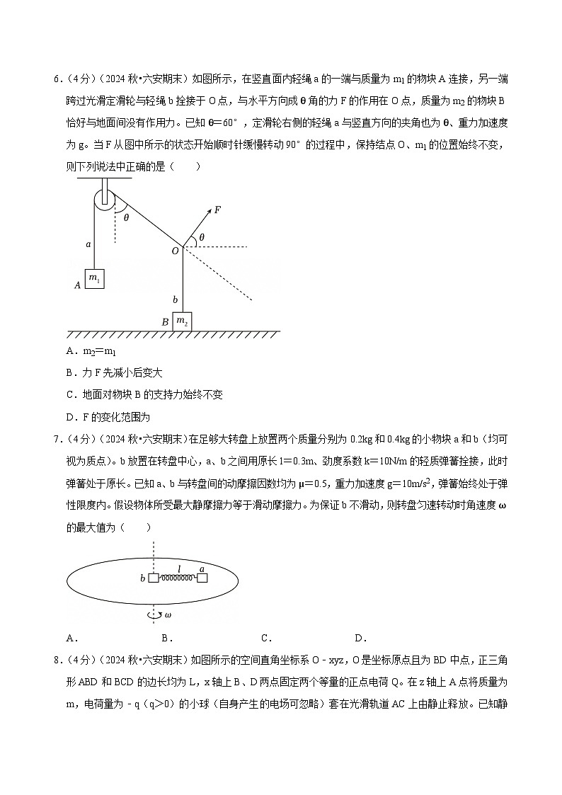 2024-2025学年安徽省六安市普通高中高三（上）期末物理试卷(含详细答案解析)第3页