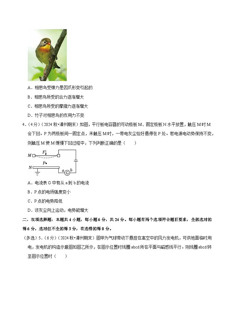 2024-2025学年福建省漳州市高三（上）期末物理试卷(含详细答案解析)第2页