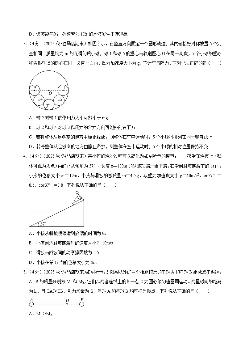 2025-2026学年河南省驻马店市高三（上）期末物理试卷(含详细答案解析)第2页