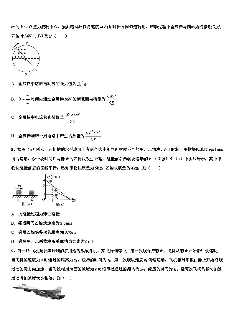 2026届黑龙江省哈尔滨市第六中学高考仿真模拟物理试卷含解析第3页